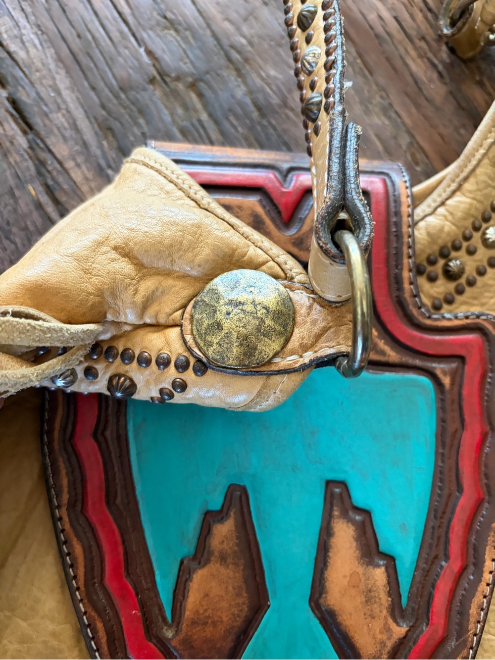 Double J Saddlery SHOWSTOPPER Fringed Leather Shoulder Bag with TBIRD Shield - Picture 10 of 10